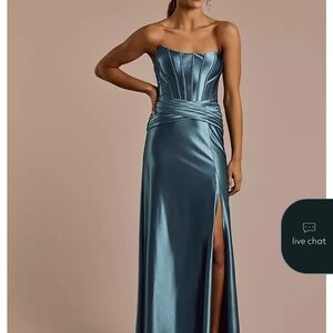 Elegant Strapless Satin Dress